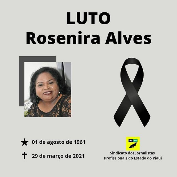 Jornalista Rosenira Alves morre vítima de Covid-19