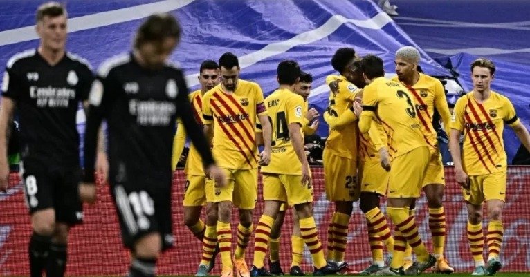 Barcelona faz 4 a 0 no Real no Bernabéu com show de Aubameyang