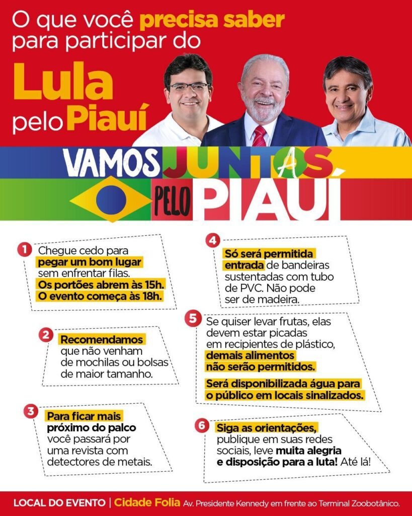Lula chega ao Piauí nesta quarta-feira e reforça segurança do evento